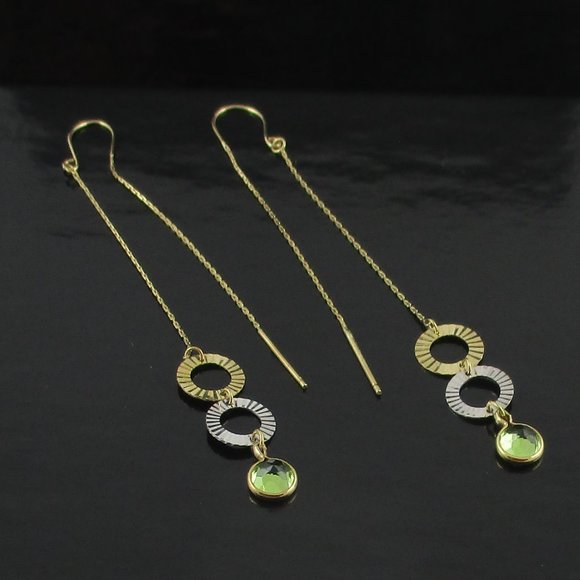 Victoria Wieck 14K Gemstone Threader Earrings - Picture 9 of 10